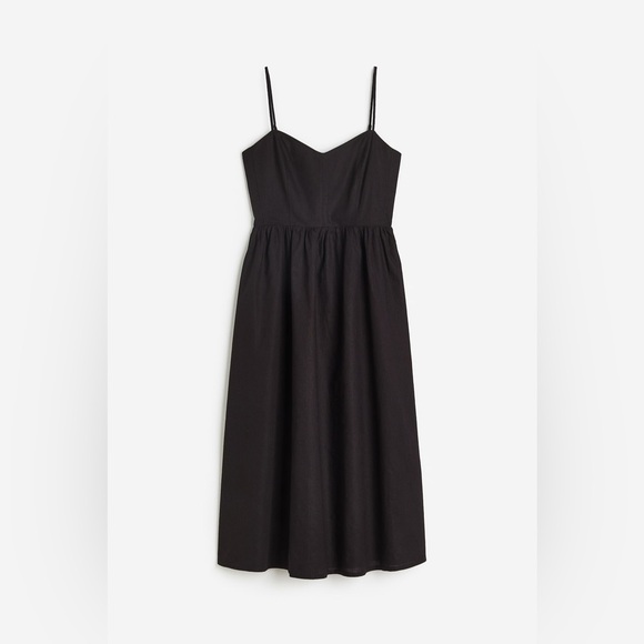 H&M Dresses & Skirts - H&M Black Midi Spaghetti-Strap Dress